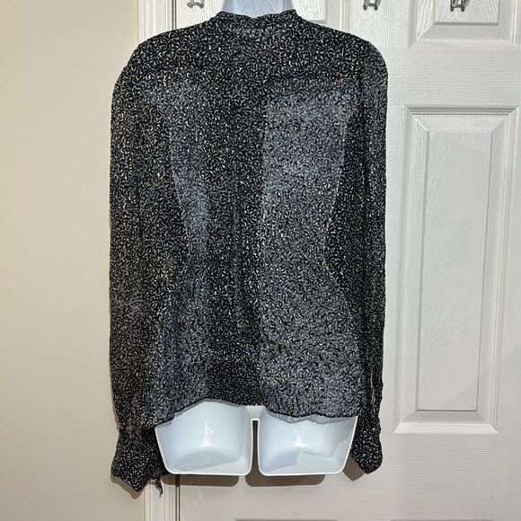 Balenciaga Silk Scarf Sheer Blouse size 40 - Picture 6 of 12